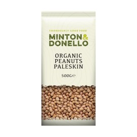 Minton & Donello - Organic Paleskin Peanuts, Natural, Unsalted, High in Protein, 500g