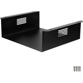 Ilyapa Under Desk CPU Mount, Steel Under Desk Computer Mount Vented Sides, Under Desk PC Mount, PC Wall Mount, Under Desk Laptop Mount Stand, Under Desk Mount Shelf for Storage Office Desk, 4x12x11