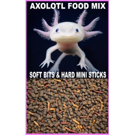 AQUATICBLENDEDFOODS ABF Super Axolotl Food Mix, 3.2 & 4.0 Soft BITS & 4 Mini Hard Sticks - Heat Sealed for Freshness - 24HR Ship (Mini Bloodworm, 4oz) ABF119