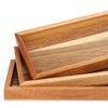 Geytetqi 4 Pack 12" x 5" Acacia Wooden Vanity Tray,