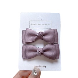 Fesanla Bows Hair Clips, Small Bows, Hair Clips, Set of 2, Hair Fastening Pins for Girls, Parties, Graduations, Weddings (Purple)