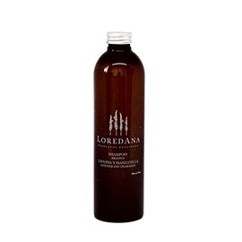 LOREDANA | Shampoo Liquido De Ámbar Negro Y Bergamota | Ayuda A La Caída Del Cabello y Fortalece la Raíz | Libre De Parabenos Y Sulfatos (60 ml)