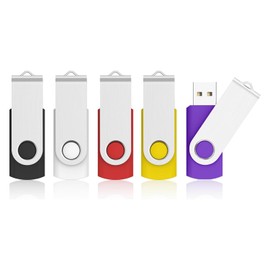 32 GB Memory Stick 5 Pack, KOOTION Bulk USB Stick Swivel Flash Drive 32 GB Pen Drive Thumb Drive Jump Drive Computer Data Storage (5 Pack Mixcolor)