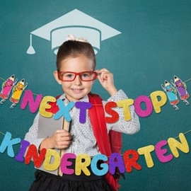 Next Stop Kindergarten Banner Preschool Graduation Decorations Pre-k Graduation Decorations Preschool Graduation Party Supplies Preschool Party Decorations