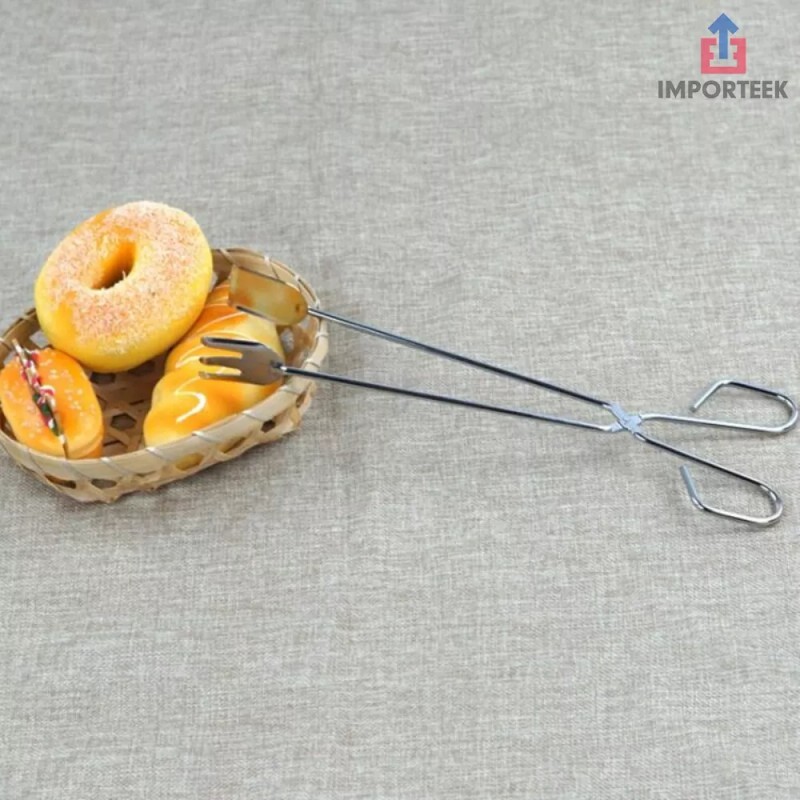 Importeek Pinzas Tenazas Acero Inoxidable Ensalada Hielo Pan Mediano
