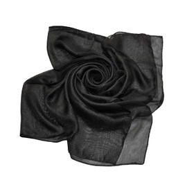 HURESON Silky Scarf Soft Elegant Pashmina Shawl Scarves Long Lightweight Sunscreen Shawls for Women Solid Color (Black)