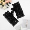 eboozone Women's Short Lace Gloves Fingerless Floral Sunblock Black Lace