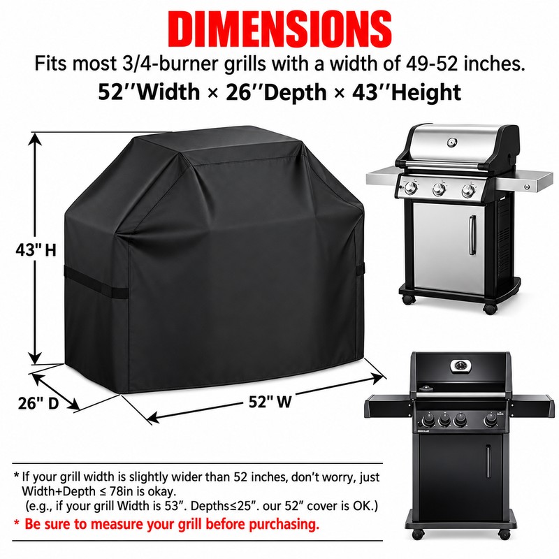Waterproof BBQ Grill Cover for Outdoor Protection – Anti-UV Fade-Resistant