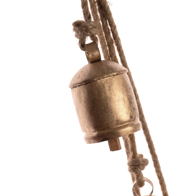 4 Large Rustic Cow Bells on a Rope