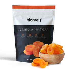 Biomey Organic Dried Turkish Apricots – No Sugar Added, Non-GMO, Gluten-Free, Healthy Snack in Resealable Bag – 907g (2 lbs)