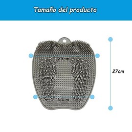 El para pies de cepillo cerdas suaves, Limpiador de Pies para Ducha, Gris