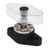 Distribution Stud Junction Post Black 3/8in 300A with Transparent Cover