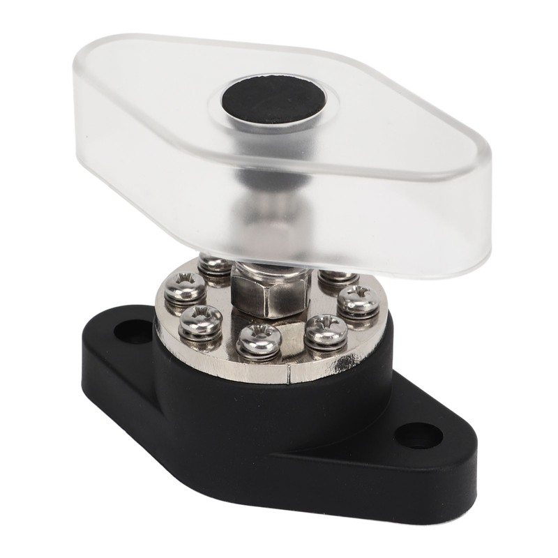 Distribution Stud Junction Post Black 3/8in 300A with Transparent Cover