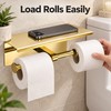 Wall Mounted Double Toilet Paper Holder with Shelf, 304 Stainless
