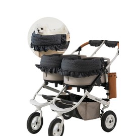 Stroller Cover for Pets, Stroller not Included, Comforter, Margaret The Lace Edition, Harryspet, Stroller Guard, Pet Stroller Front Section Guard, Cover only (Space Grey)