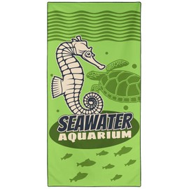 OHTMTHO Thin Lightweight Microfiber Beach Towel Extra Large 36"x72", Sand Free Quick Dry Compact Towels for Swimming Pool Vacation Travel Cruise Ship Camping Picnic, Ocean Seahorse