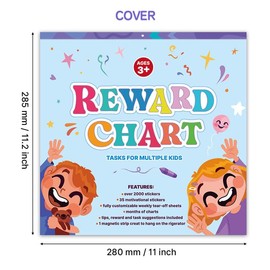 LFMUZM Behavior Reward Chart System - Pad with 26 Chore Charts for Kids, Reward Chart for Kids with 2400 Stickers to Motivate Responsibility & Good Habits