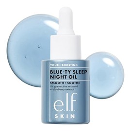 e.l.f. SKIN Youth Boosting Blue-ty Sleep Night Oil, Aceite facial suave de noche, trata líneas finas y textura desigual, ligero, vegano y sin crueldad