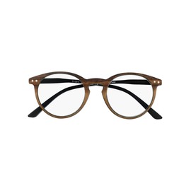 SILAC - Wood & Black 7602 - Unisex-Lesebrille - runde Gläser - leichte, widerstandsfähige und bequeme Lesebrille - für Damen und Herren - braun und schwarz