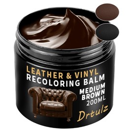 Leather Recoloring Balm, Leather Color Restorer Conditioner, Leather Restorer for Couches Paint, Leather Scratch Remover, Scratch Leather Faded Repair Kits for Vinyl Furniture (Medium Brown, 200ML)