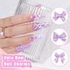 Kikonoke 420PCS Bow Nail Charms Kit with Half Pearls, 3D