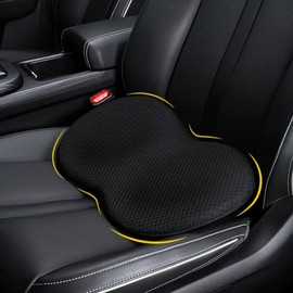 BowLUQ Wedge Car Seat Cushion, Memory Foam Car Truck Coccyx Seat Pillow for Driving (Coccyx Seat Pillow)