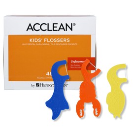 Acclean Kids Flosser Assorted Sea Creatures, Variety of Colors, 48 Pack, Individually Packed (3/Pk)