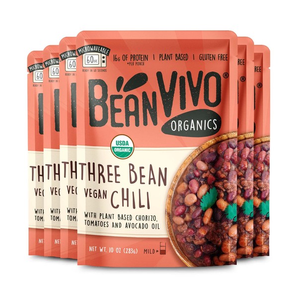 BeanVIVO (Pack of 6) Organics Plant based Protein Three Bean
