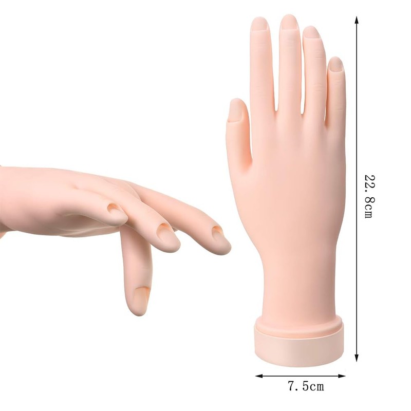Training Hand Nail Hand Mannequin for Practice (Bendable - Positionable)