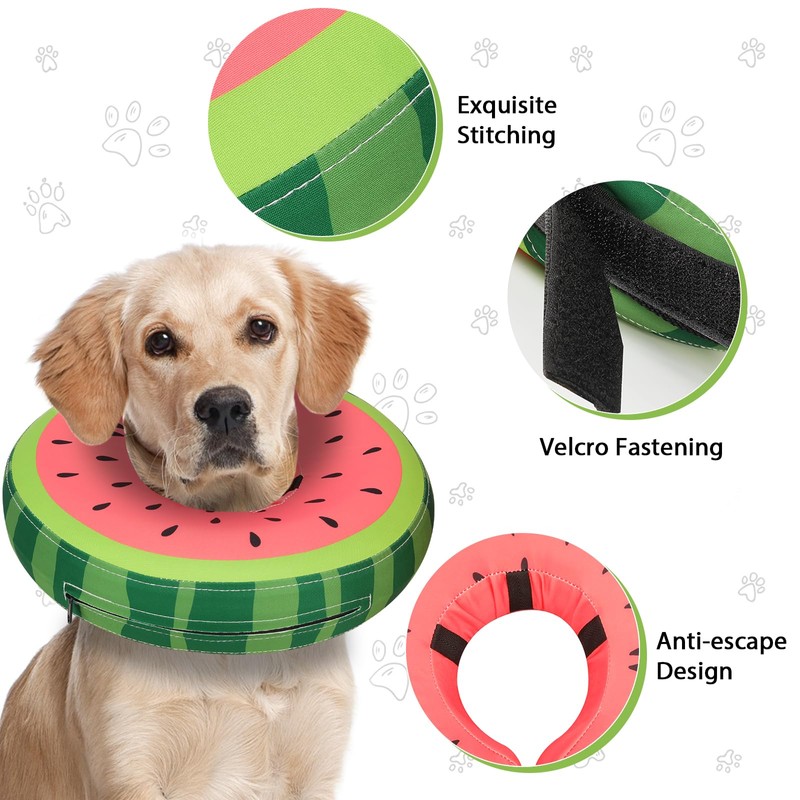 MIDOG Soft Inflatable Dog Cone, Donut E-Collar Alternative for After