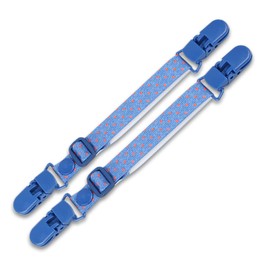 Multi Clips, Set of 2, Baby Throw Clips, Blanket Clips, Stroller, Adjustable Length, Apron, Blanket, Fall Prevention, Anti-Slip (Dots)