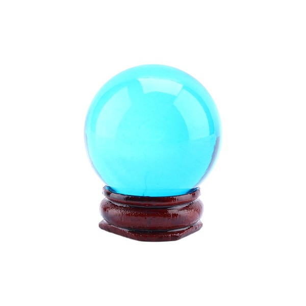 Yosoo Asian Rare Magic Crystal Healing Ball Art Decor Mediation Orb Sphere 40mm with Stand Base (Blue)