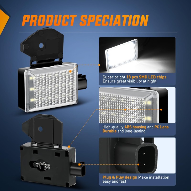 Nilight Under Hood Courtesy Light White Beam Plug and Play