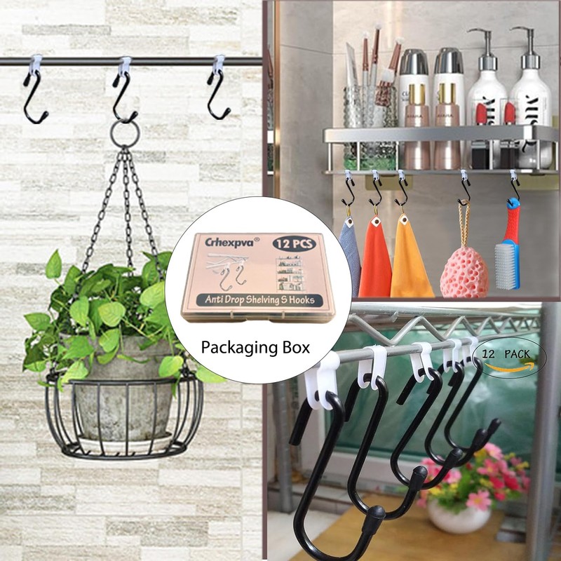 Crhexpva Anti Drop Wire Shelving S Hooks Metal Rack Hangers