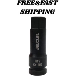 JEUCLEL 19mm Hex Impact Bit Socket, 1/2-Inch Drive Allen Bit Socket, Cr-Mo Steel H19 ...
