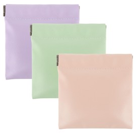 Snap Closure Leather Organizer Pouch 3PCS Waterproof Leather Purse Organizers for Inside Purse Mini Portable Cosmetic Bags Multifunctional Travel Storage Bag for Cosmetics Jewelry Cards Coin(3 Colors)