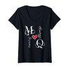 Womens M & Q Couples Initials, Wedding, Anniversary, Housewarming V-Neck
