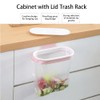 SEIWEI Portable Hanging Trash Bag Holder with Lid Kitchen Cabinet