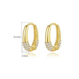 14K Gold Simple Moissanite Huggie Earrings, Round Moissanite Hoop Earrings for Women, Fashion Jewelry Gifts for Her, Large, 10K Gold 14K Gold, Moissanite