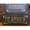 Handmade Amazing Teacher Apple Primitive Rustic Handmade Stacking Blocks Wooden