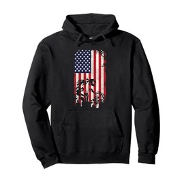 Plant Lover Gardening American Flag Monstera Pullover Hoodie