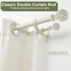 Vimayta Double Curtain Rods 72 to 144 Inches(6-12feet) for Window,