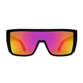 BINGKING Mens womens polarized Safety Sunglasses, Matte Black Frame with Mirror Safety Sunglass Lens,ANSI Z87+ Compliant, UV400 Protection (Matte Violet mirror)