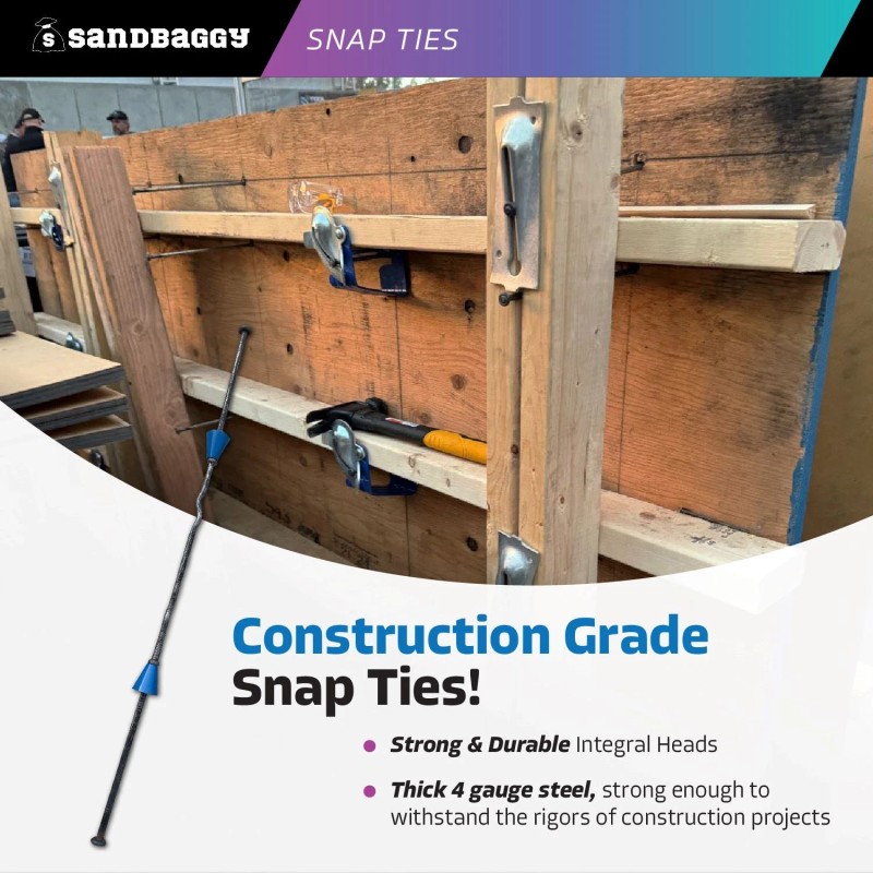 Sandbaggy 10" x 4 ¾" Standard Snap Ties For Concrete