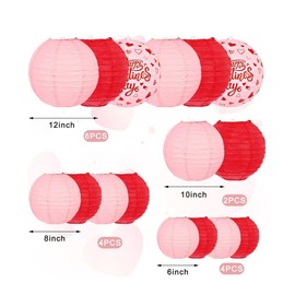 Whaline Valentine’s Day Lanterns - 16 Pcs