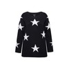 Ulla Popken Women's Glitter Stars Round Neck Raglan Long Sleeve