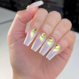 Daily Charme Stardust Chrome Powder (Emerald) 1g, Iridescent Nail Chrome Powder, Holographic Effect Pigment for Nails, Home DIY/Nail Salon Manicure