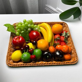 27 piezas de frutas de mezcla falsa para decoración del hogar, simulación de frutas, fiesta, decoración de quirstmas, modelo de sesión de fotos, imitación limones artificiales, uva, plátano, naranja, limón, manzana, melocotón, mango, mango