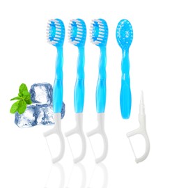 20 Individually Packaged Disposable Travel toothbrushes with Toothpaste, 5-in-1 Convenient Mini Disposable Toothbrush (Toothbrush + Toothpaste + Tongue Scraper + Dental Floss + Pick)
