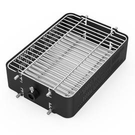 Onlyfire Stainless Steel Adjustable Rotisserie Basket Flat Rotating Cage Fits for Most Charcoal, Kamado and Gas Grills